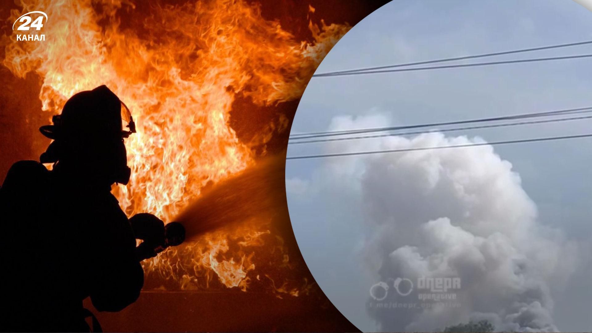 В Днепре вспыхнул пожар на предприятии, взорвались газовые баллоны: "прилет" не подтвердили