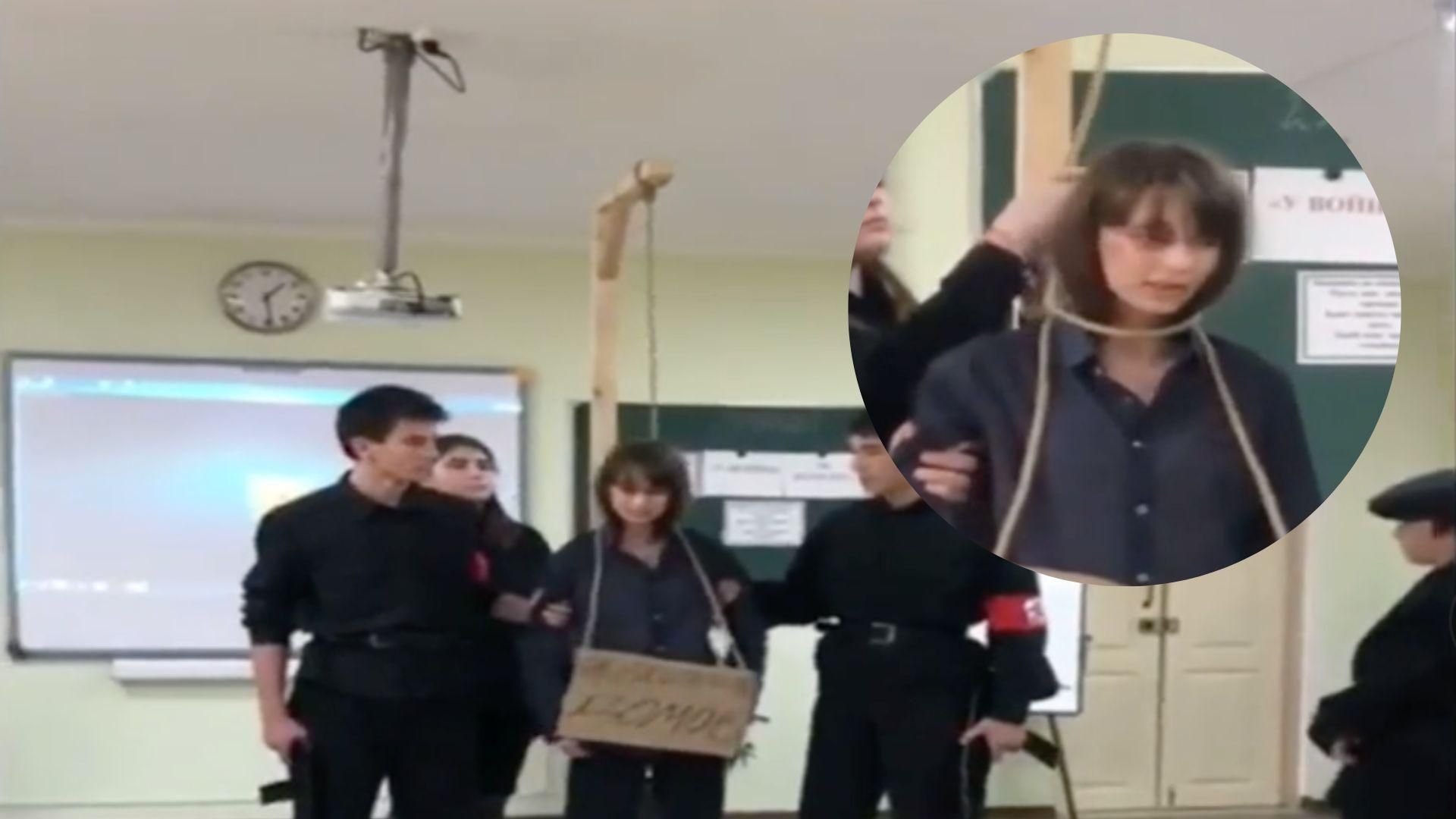 В России провели патриотический урок, во время которого "повесили" Зою Космодемянскую В России провели патриотический урок, во время которого "повесили" Зою Космодемянскую