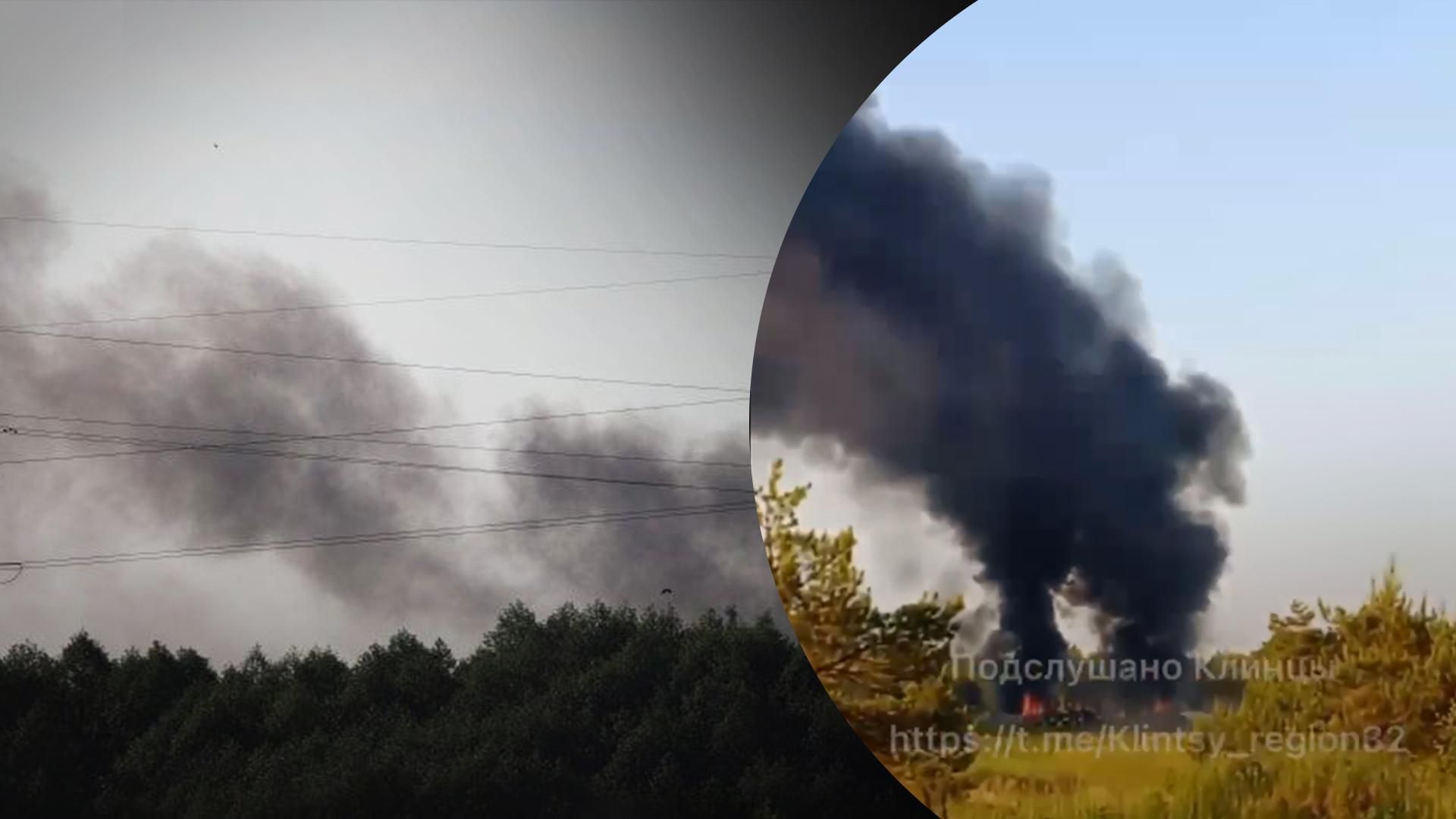 У Брянській області горить військова частина з технікою окупантів: ефектне відео