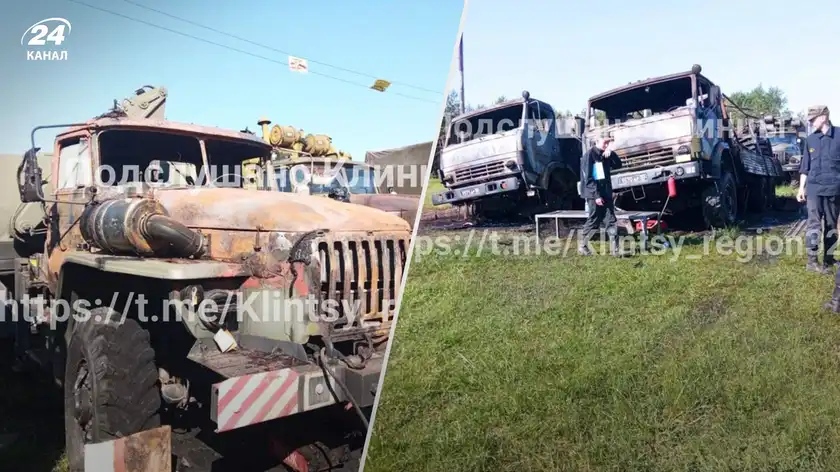 Взрыв в военной части в Брянской области: сгорело много российской техники – красивые фото
