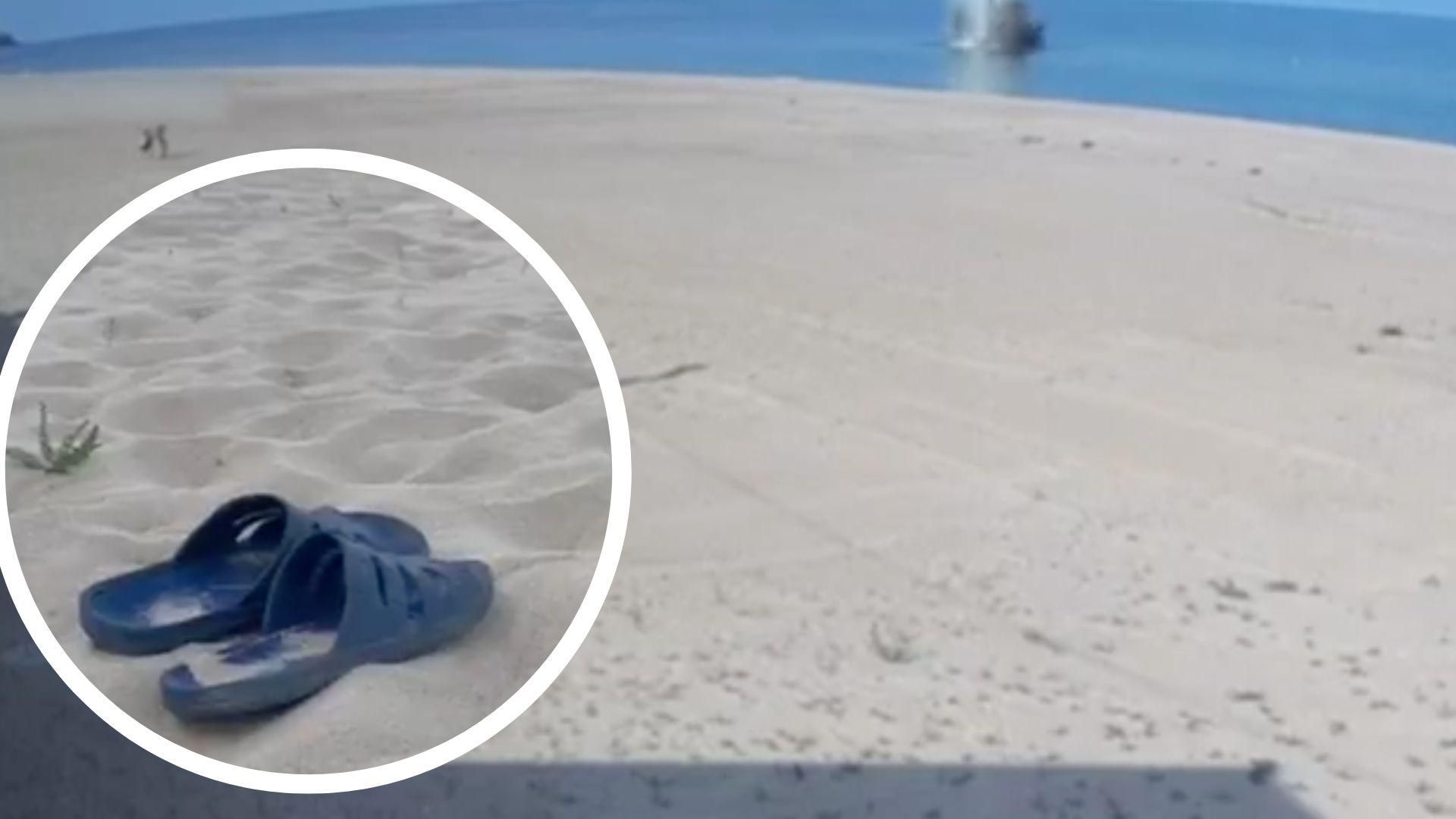Момент взрыва мины на пляже под Одессой попал на видео: один человек чудом уцелел