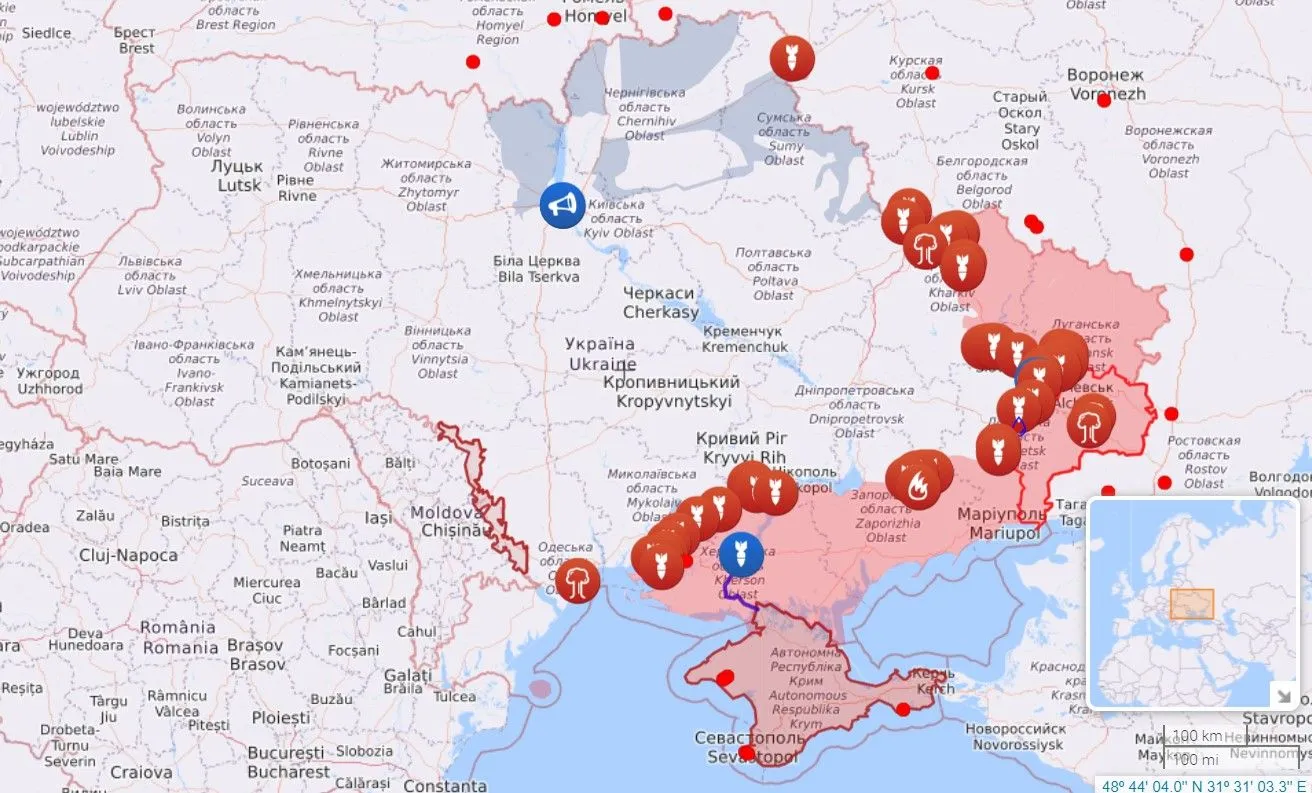 Карта бойових дій станом на 17 червня