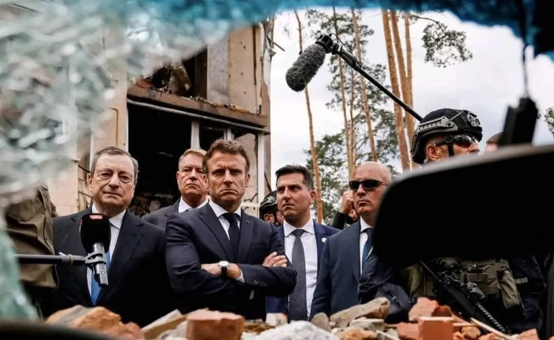 Еммануель Макрон, Олаф Шольц, Маріо Драгі, візит до Києва, війна Росії з Україною Еммануель Макрон, Олаф Шольц, Маріо Драгі, візит до Києва, війна Росії з Україною