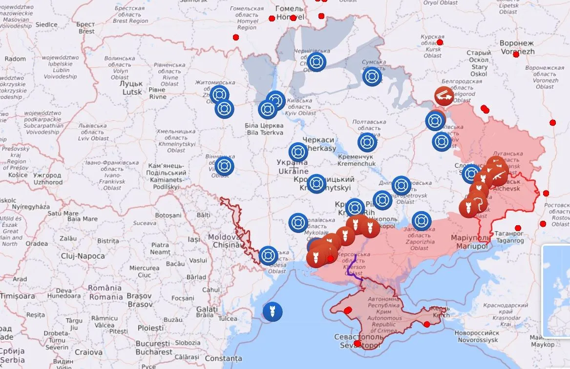 Карта бойових дій 18 червня