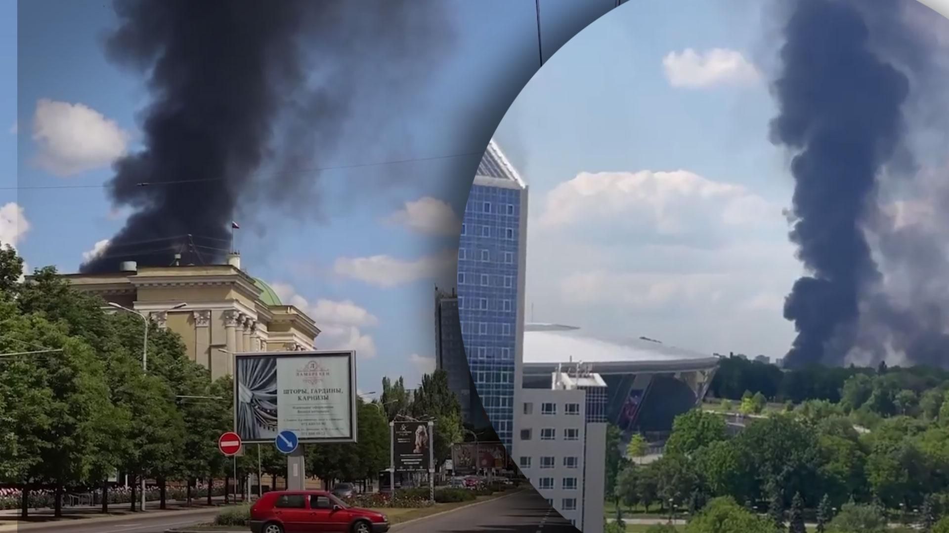 У Донецьку горіла й детонувала військова база росіян: снаряд прилетів й у дім колаборантки У Донецьку горіла й детонувала військова база росіян: снаряд прилетів й у дім колаборантки