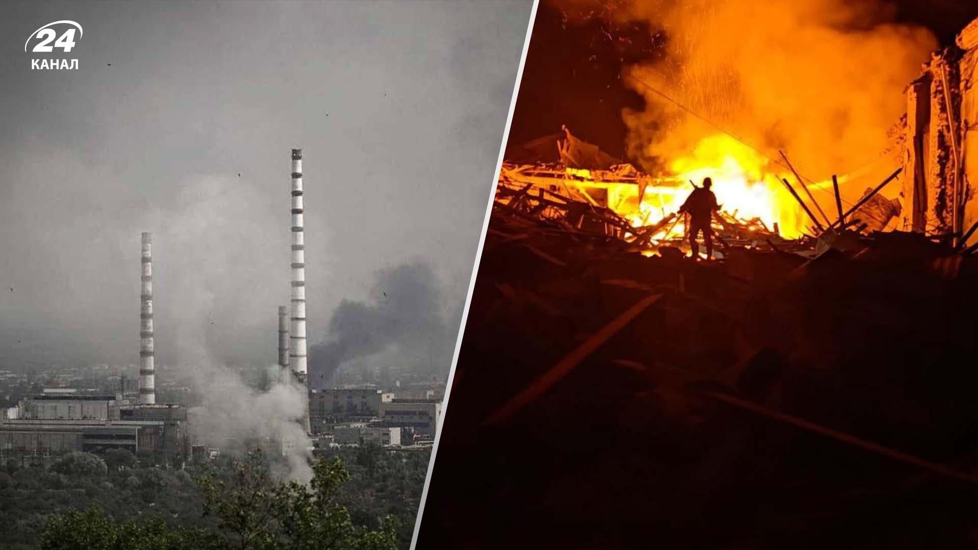 Росіяни повторно обстрілюють території біля мостів на Луганщині, влучили і в "Азот" Росіяни повторно обстрілюють території біля мостів на Луганщині, влучили і в "Азот"