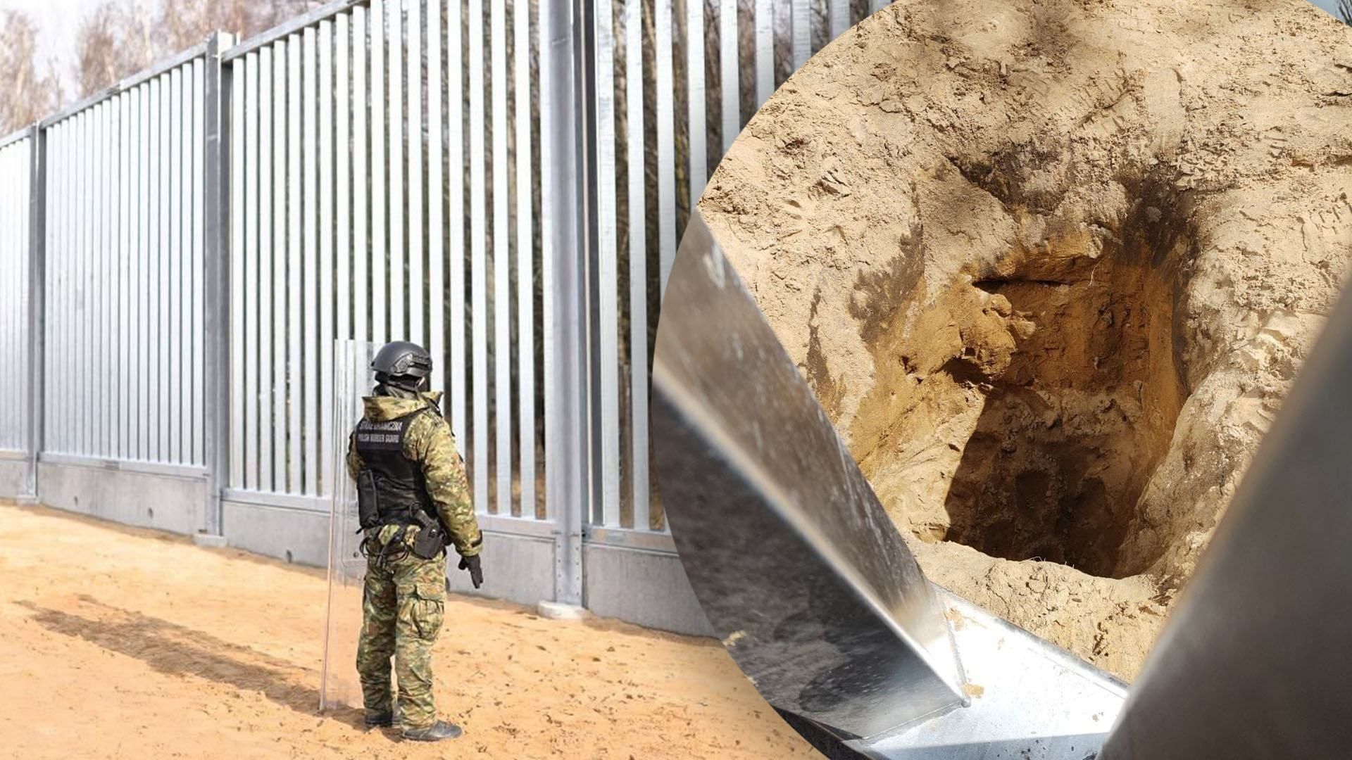 Білоруські військові намагалися підкопати стіну на кордоні з Польщею Білоруські військові намагалися підкопати стіну на кордоні з Польщею