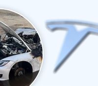 Автомобіль Tesla загорівся прямо на парковці в Каліфорнії