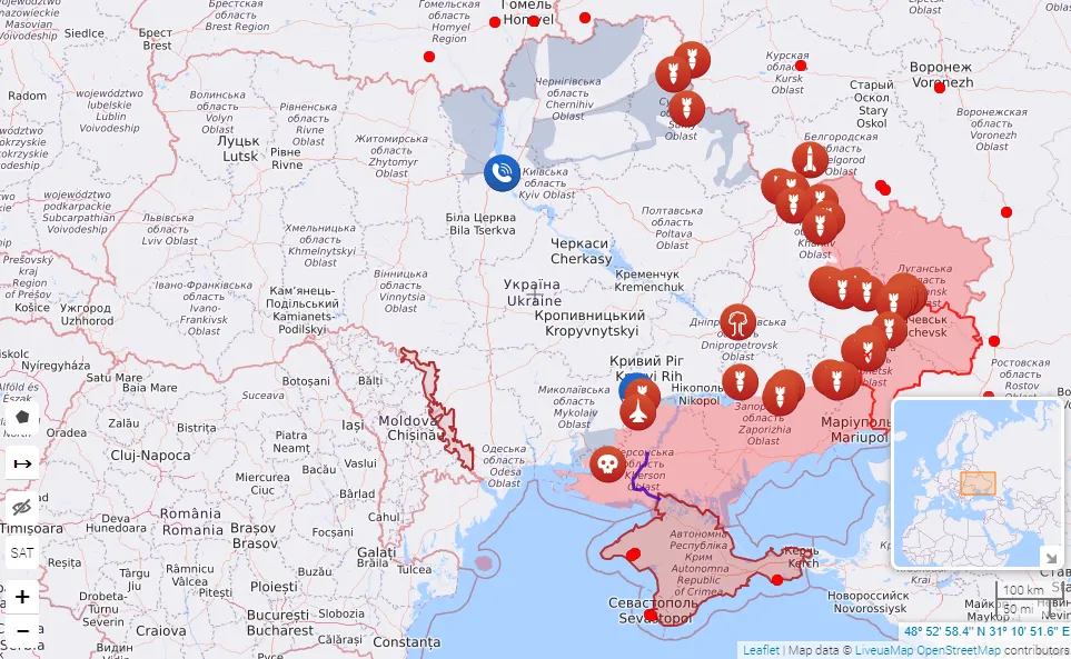 Карта бойових дій в Україні Карта бойових дій в Україні