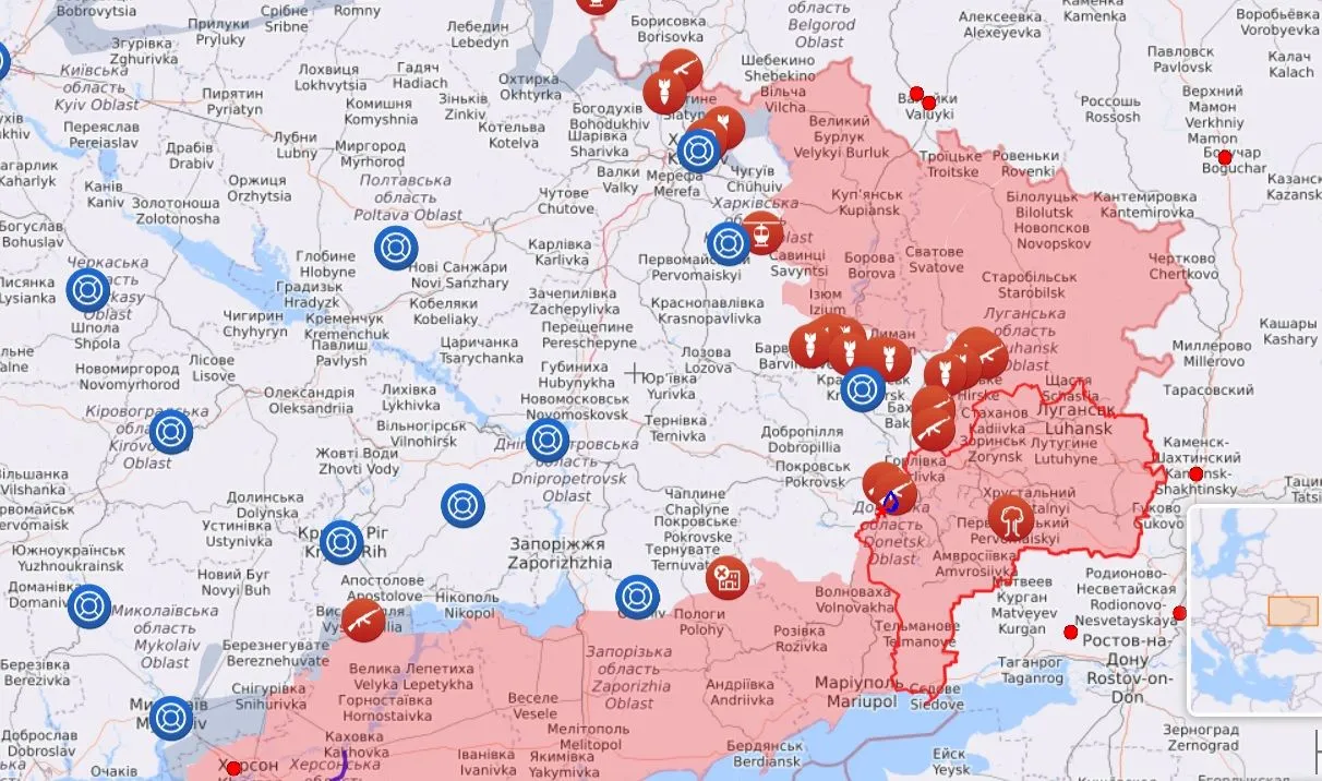 Карта боевых 26 июня