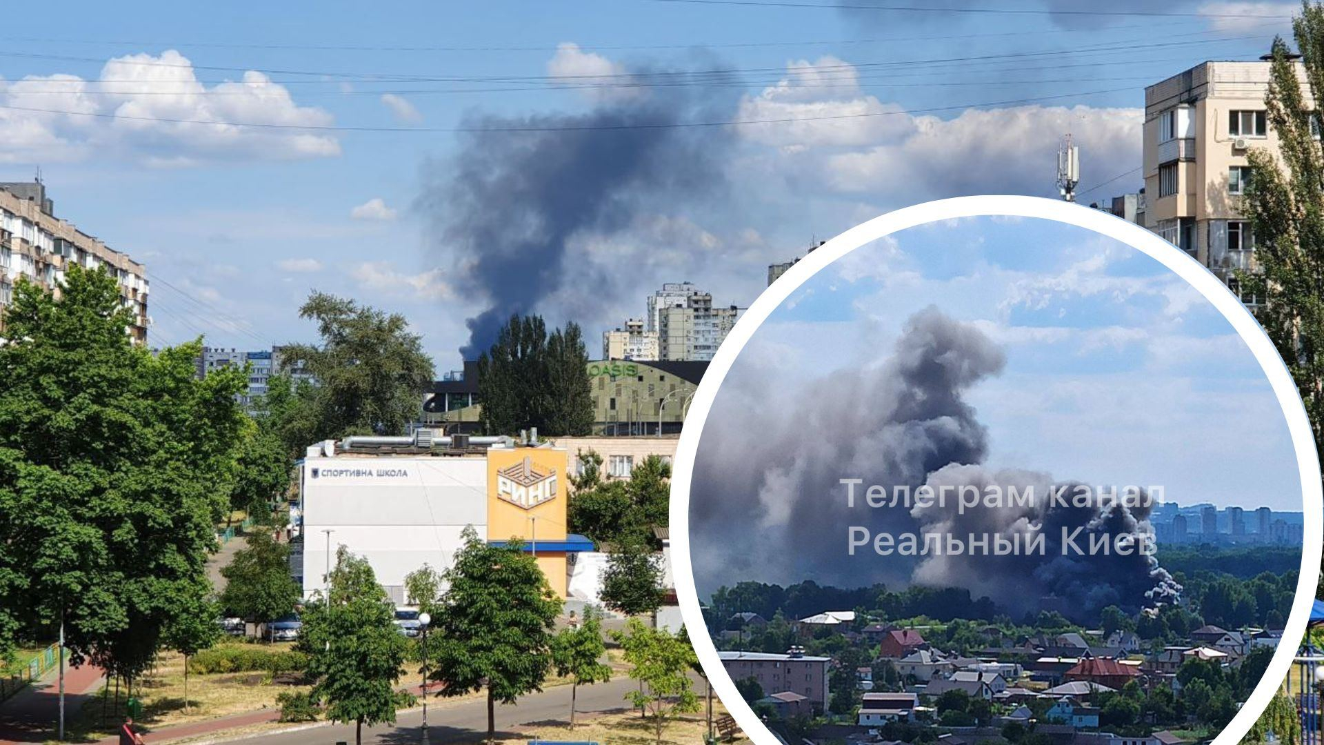 В Киеве вспыхнул масштабный пожар: слышны взрывы