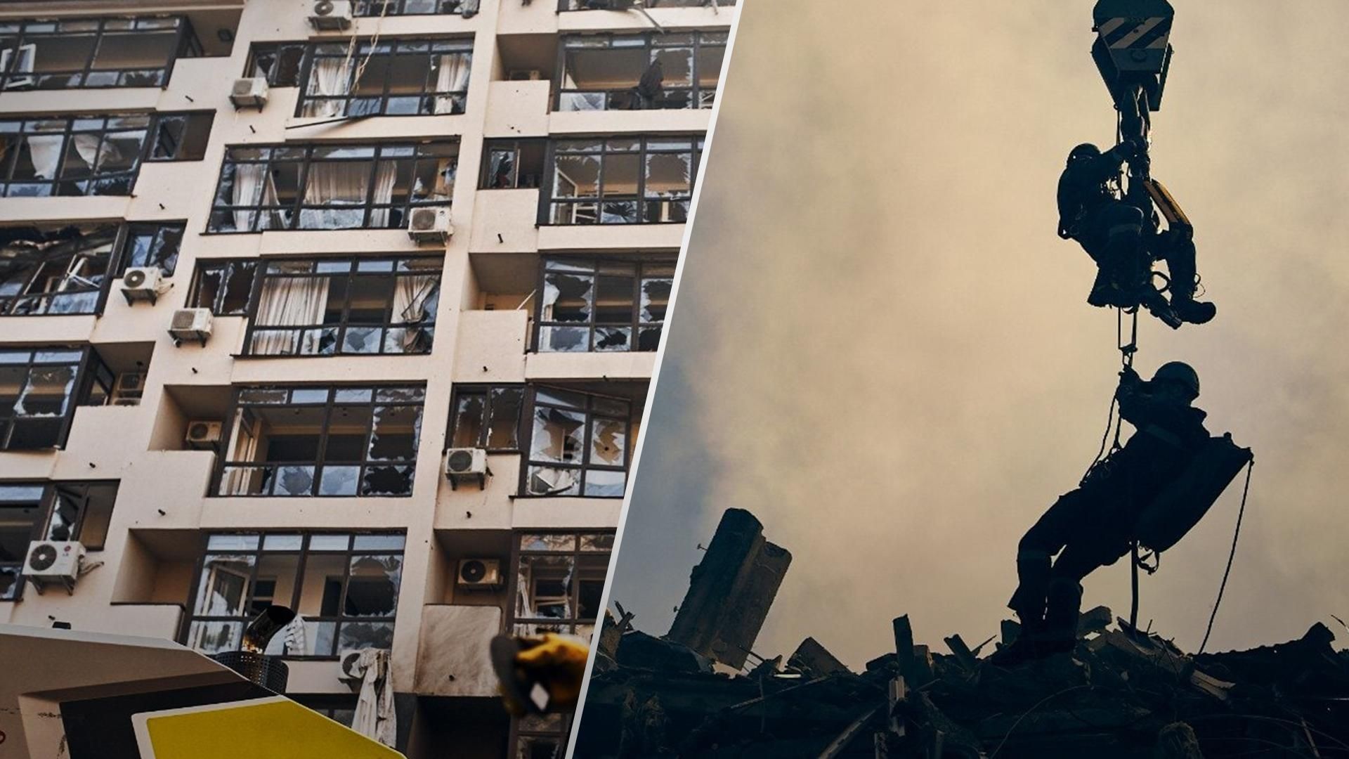 Ранковий удар по Києву: рятувальники ліквідували пожежу в будинку, триває розбір завалів