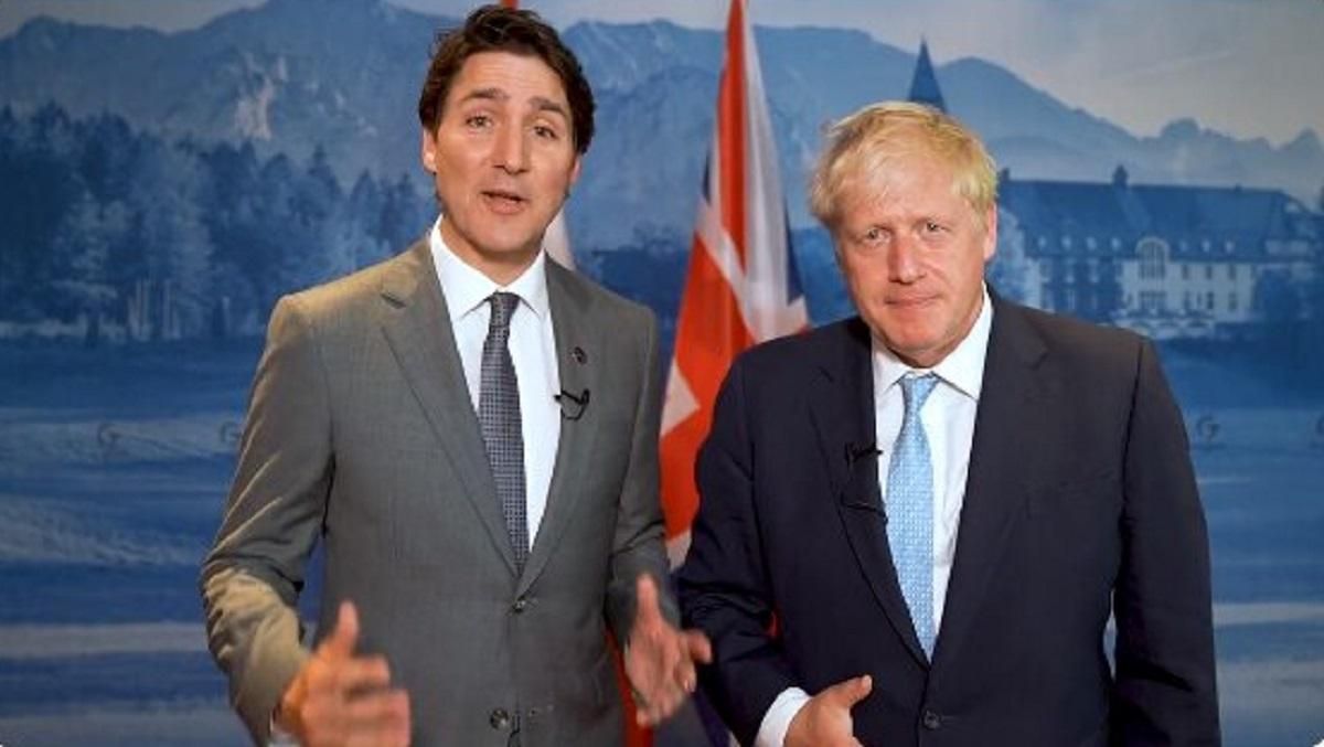 "Слава Україні, Героям слава" Трюдо і Джонсон записали спільне звернення до Зеленського - 24 Канал "Слава Україні, Героям слава" Трюдо і Джонсон записали спільне звернення до Зеленського - 24 Канал