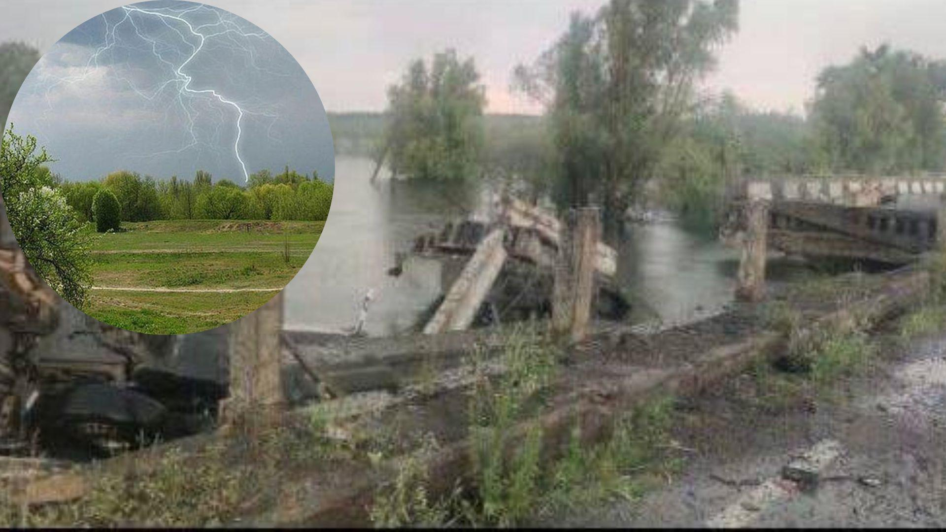 В Демидове молния разрушила мост