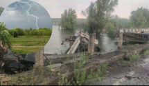 В Киевской области молния разрушила мост через Ирпень: есть по меньшей мере 1 погибший