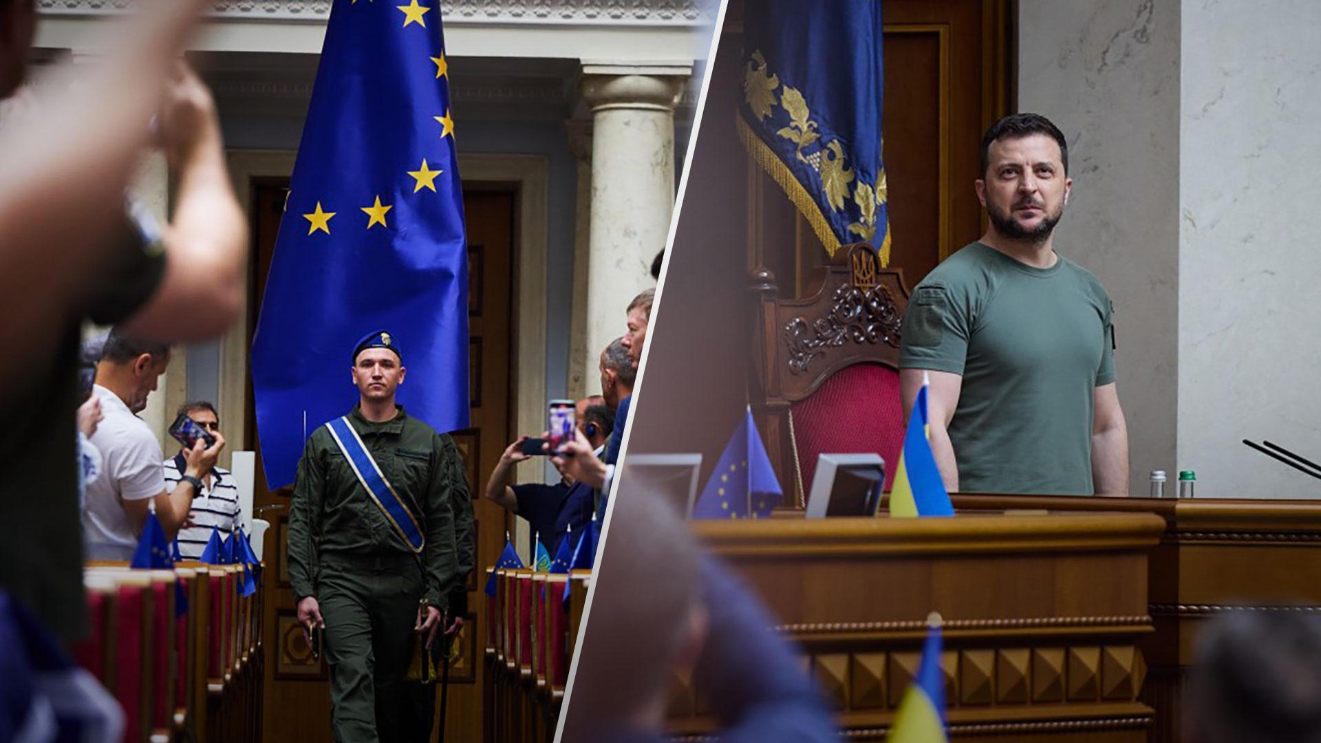 В зале Верховной Рады установили флаг Европейского Союза - фото и видео