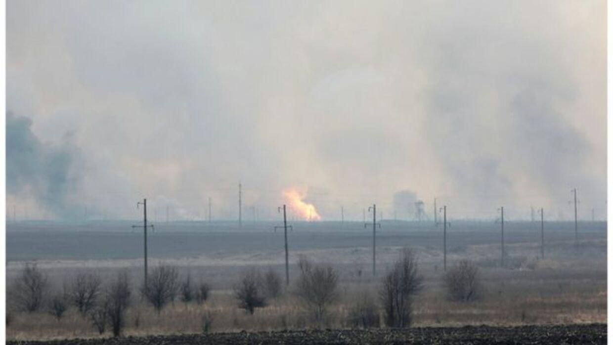 На Херсонщині горять боєприпаси окупантів