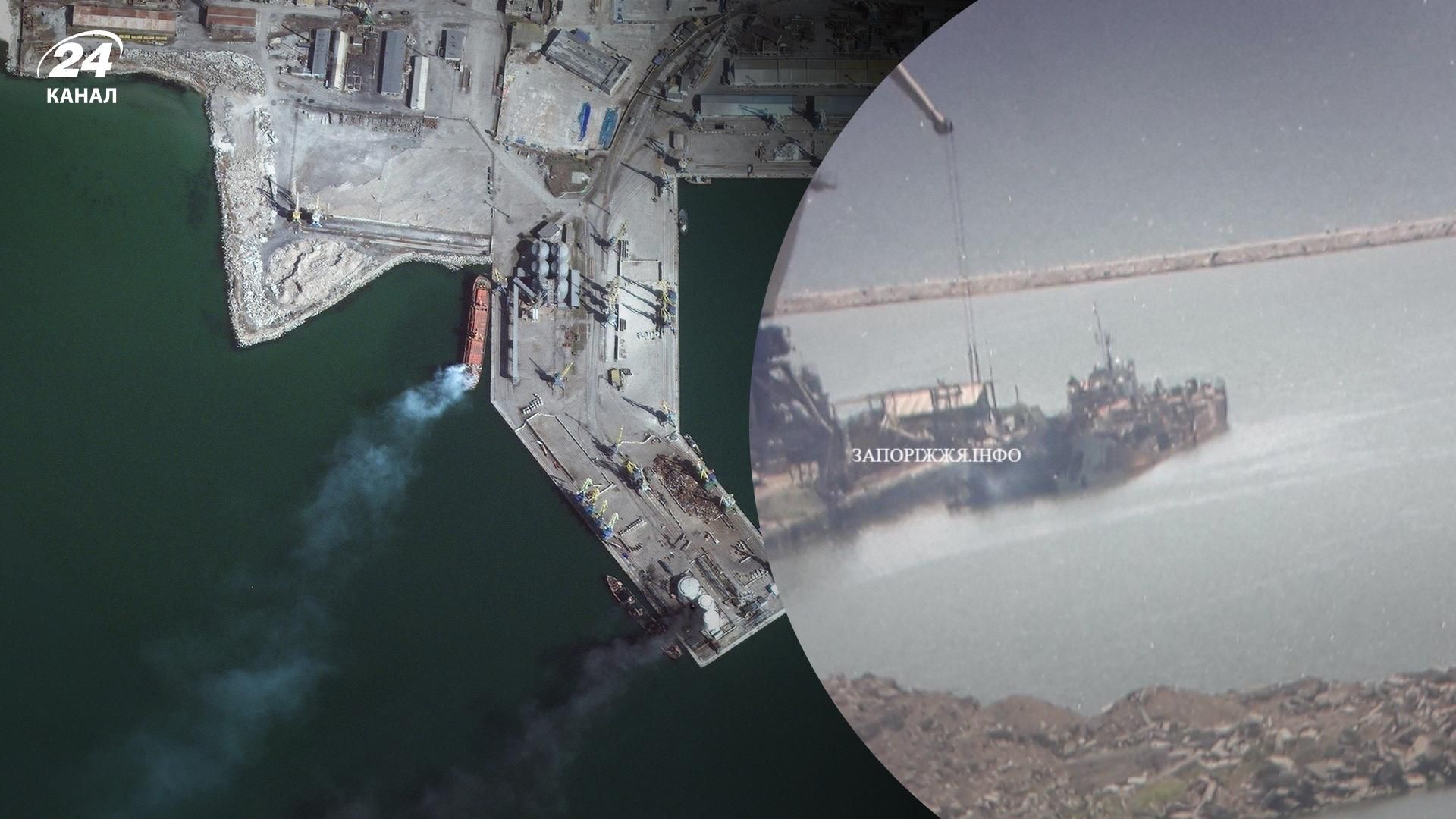 Окупанти підняли у Бердянську судно Саратов - його 24 березня затопили ЗСУ Окупанти підняли у Бердянську судно Саратов - його 24 березня затопили ЗСУ