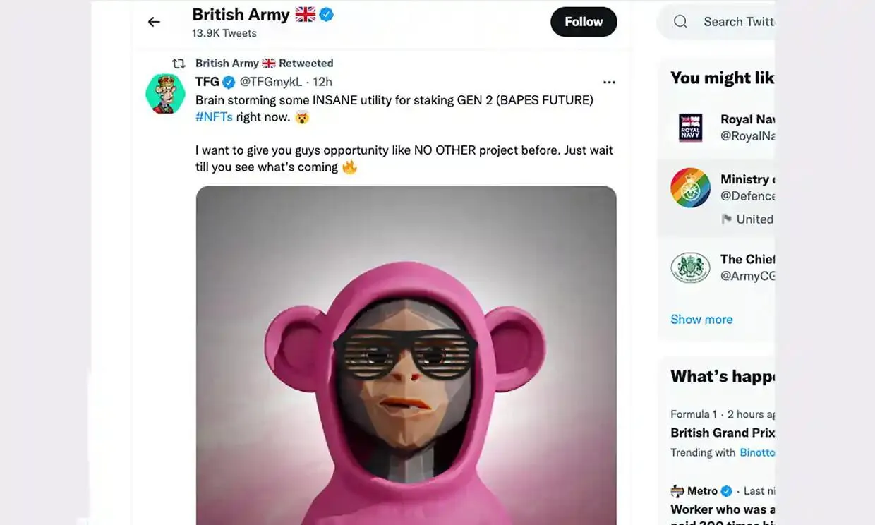 Так выглядел твиттер британской армии после атаки