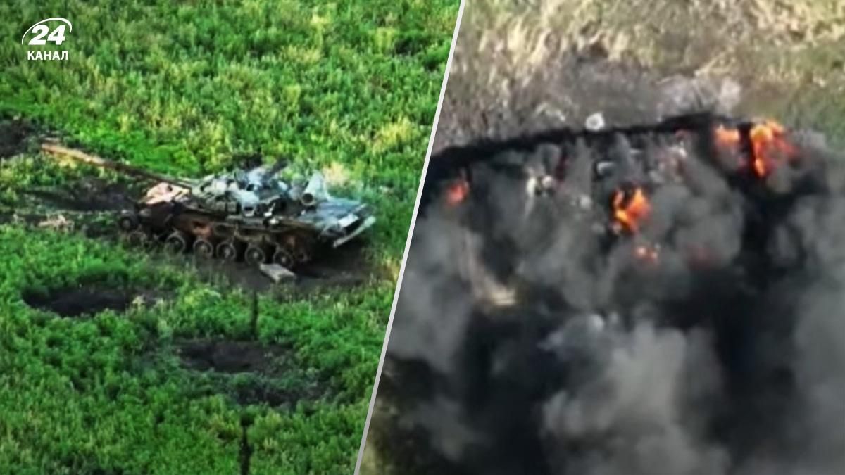 Сожженный российский танк Сожженный российский танк