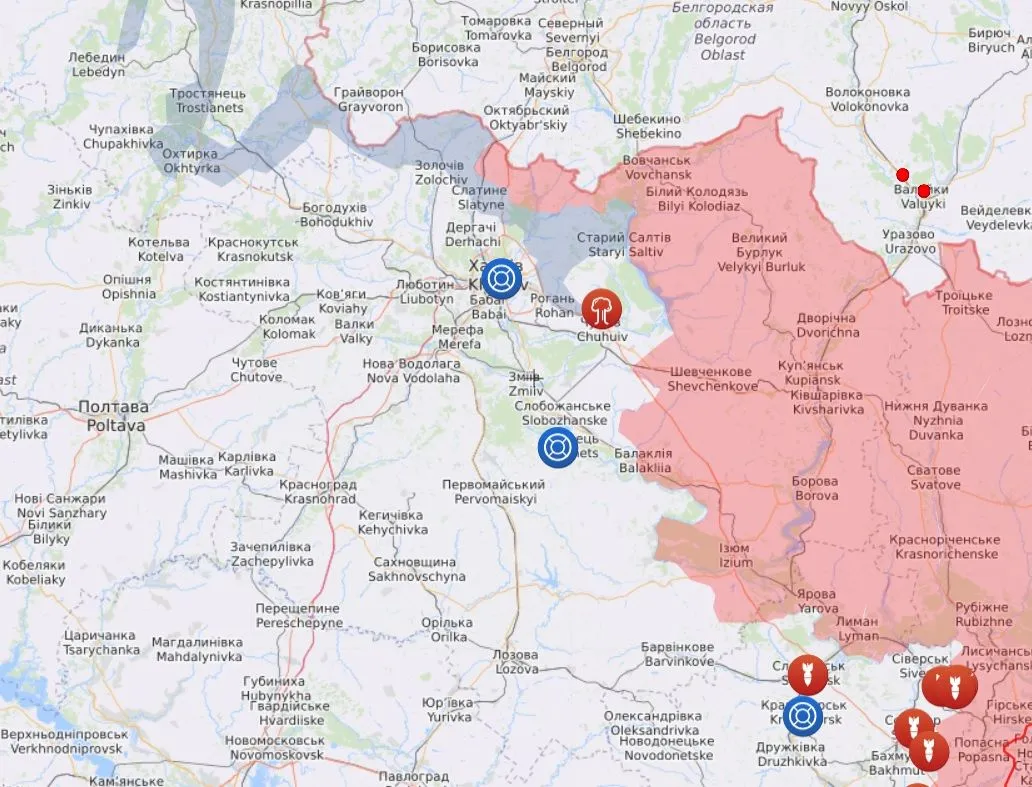 карта боевых действий Харьков