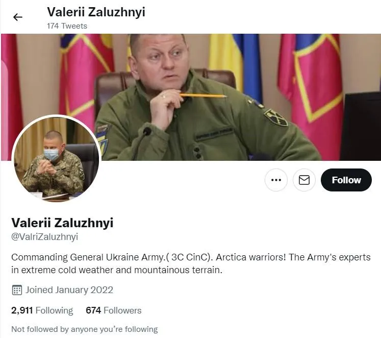 Фейковый аккаунт Валерия Залужного Фейковый аккаунт Валерия Залужного