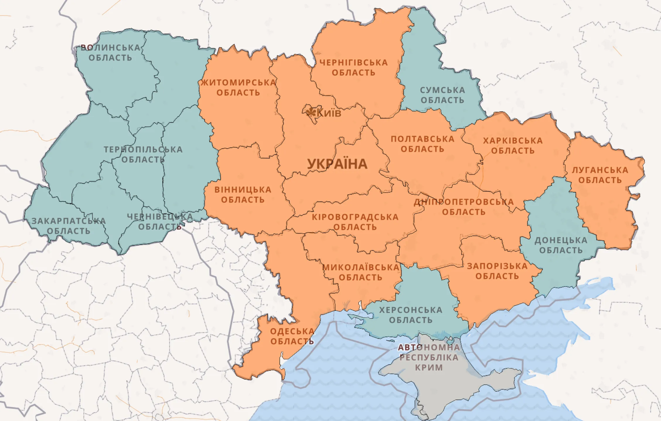 Карта тривог в Україні Карта тривог в Україні
