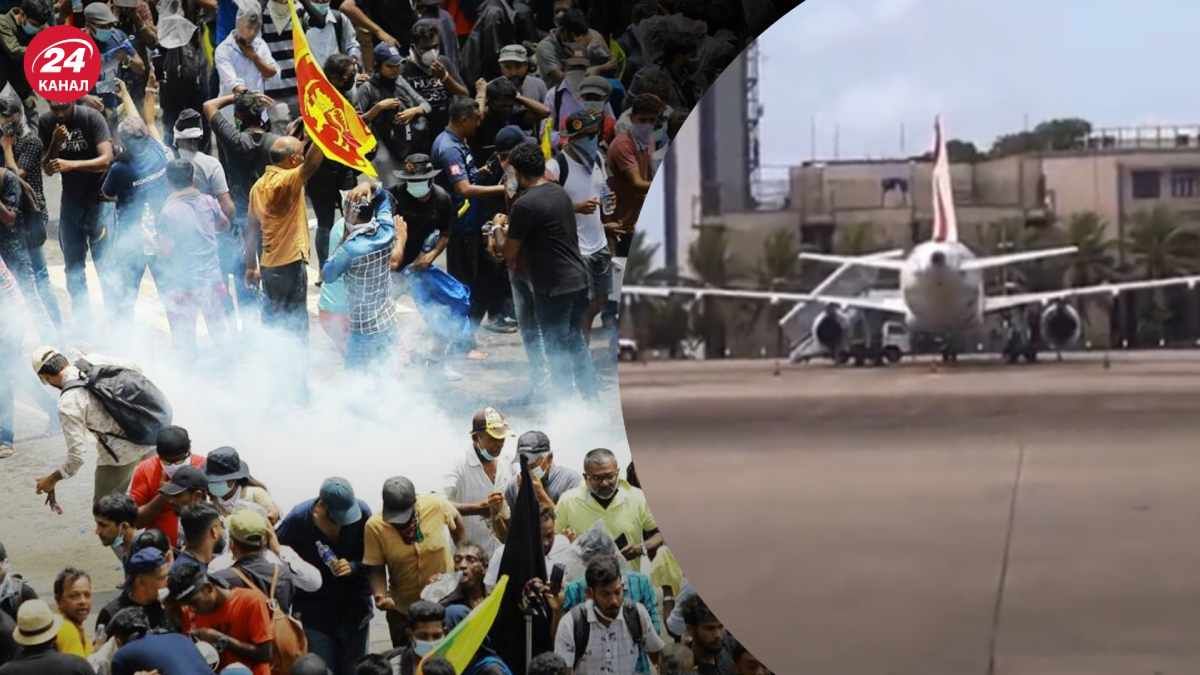 Протесты в Шри-Ланке: президент прибыл в аэропорт и пытается скрыться - 24 Канал Протесты в Шри-Ланке: президент прибыл в аэропорт и пытается скрыться - 24 Канал