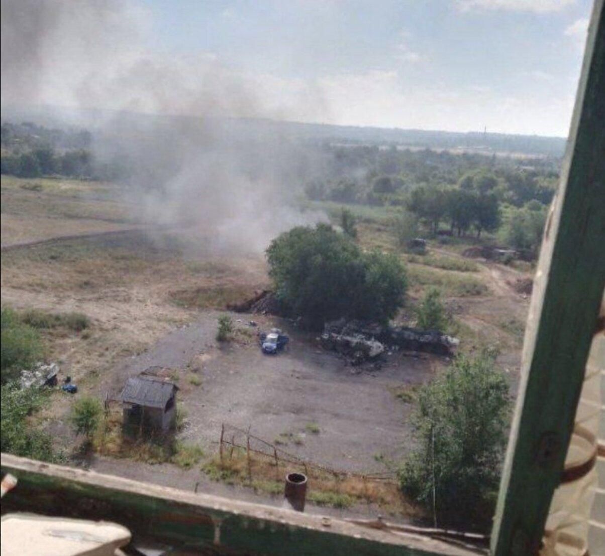 У Кадіївці 12 липня 2022 знову палає російська техніка, – Братчук У Кадіївці 12 липня 2022 знову палає російська техніка, – Братчук