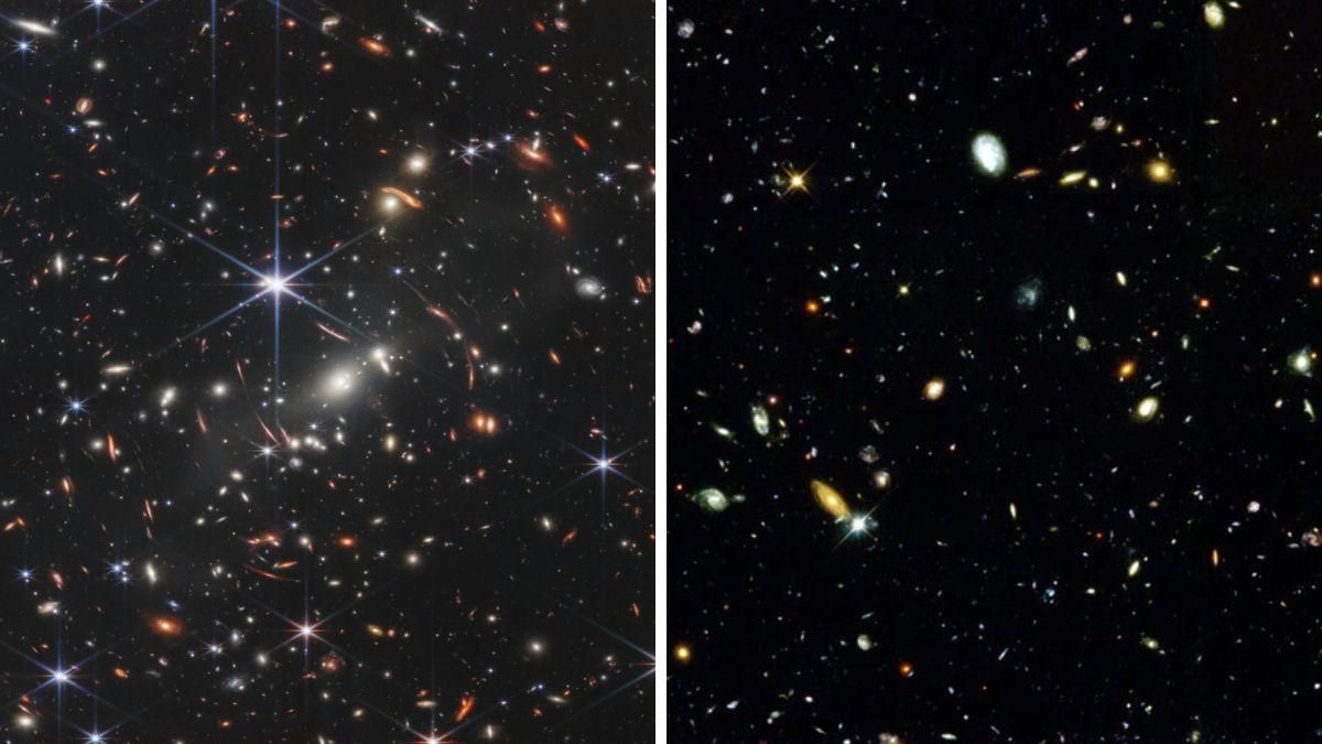 Сравнение фото James Webb и Hubble