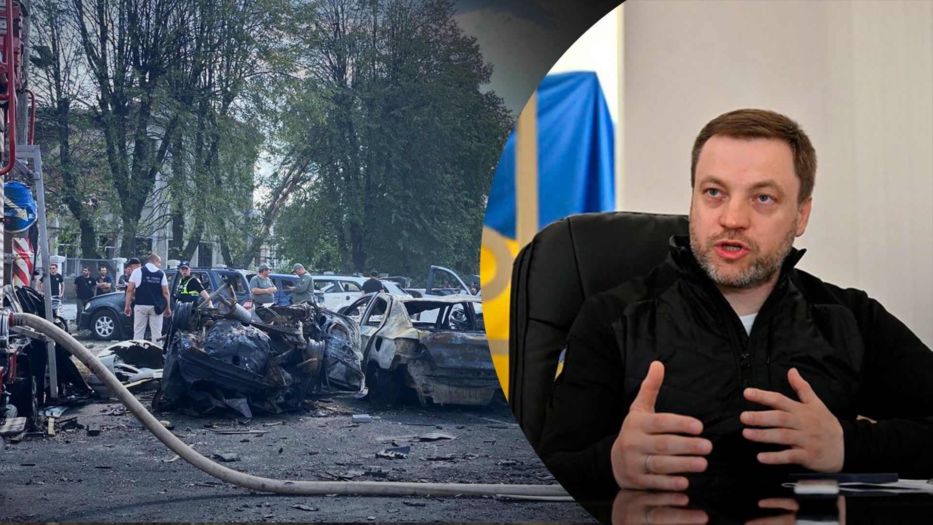 Вінниця - ракетний обстріл - автомобіль занесло в будинок вибухом Вінниця - ракетний обстріл - автомобіль занесло в будинок вибухом