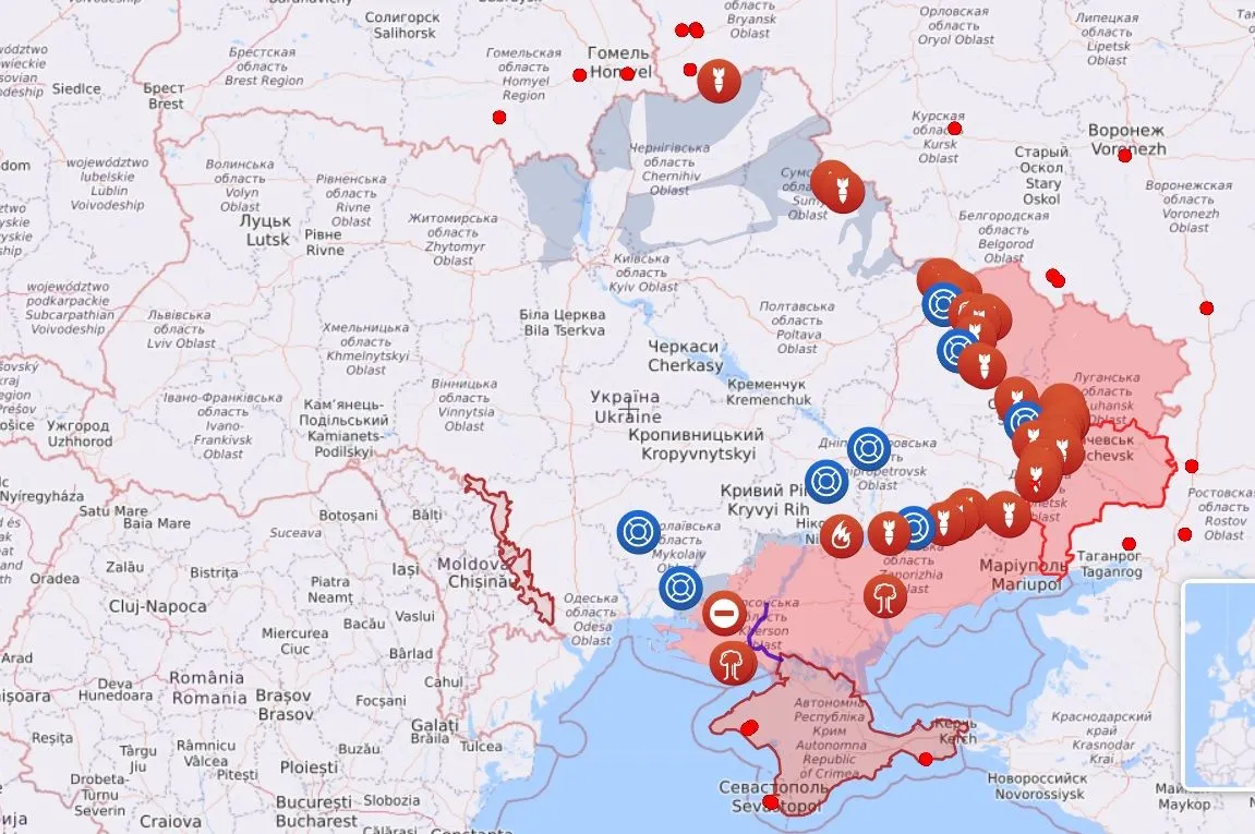 карта бойових дій 21 липня карта бойових дій 21 липня