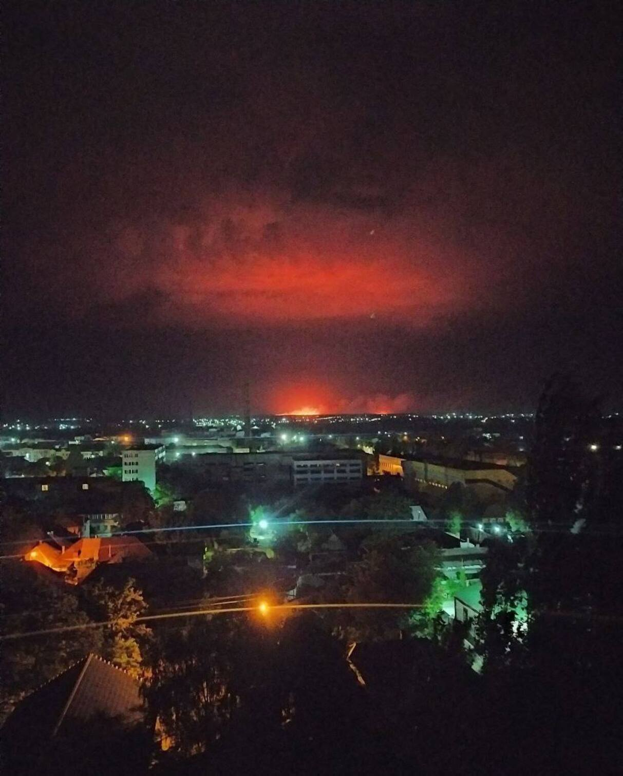 Вспышки возле Мелитополя