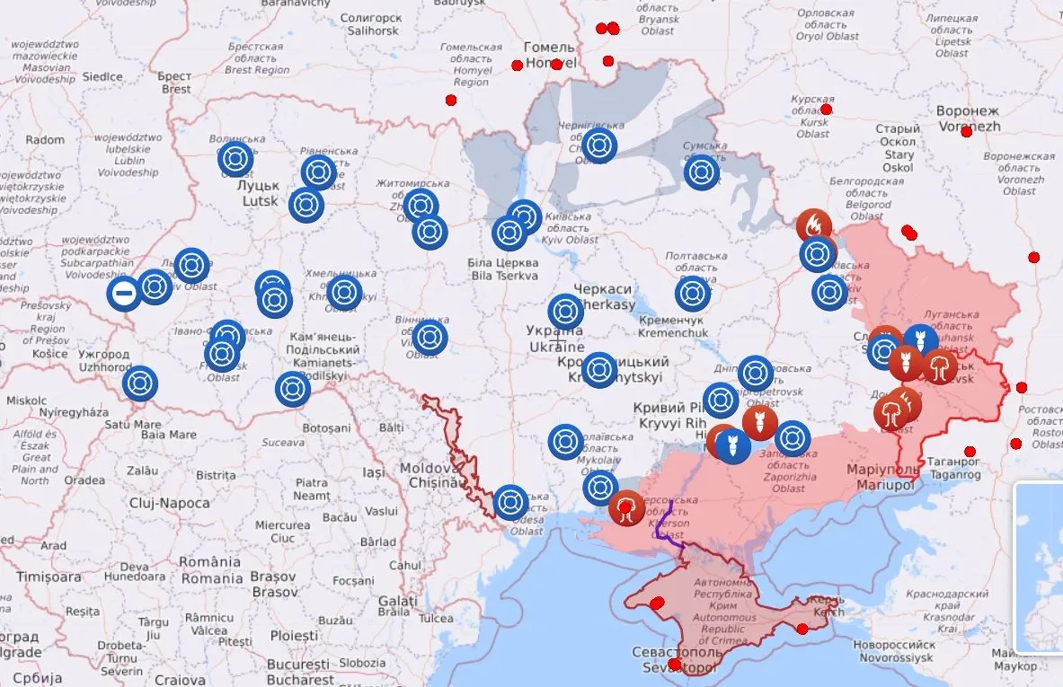 Карта бойових дій на 23 липня Карта бойових дій на 23 липня