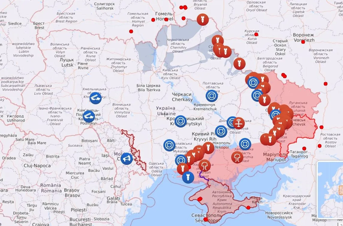 карта бойових дій 25 липня карта бойових дій 25 липня
