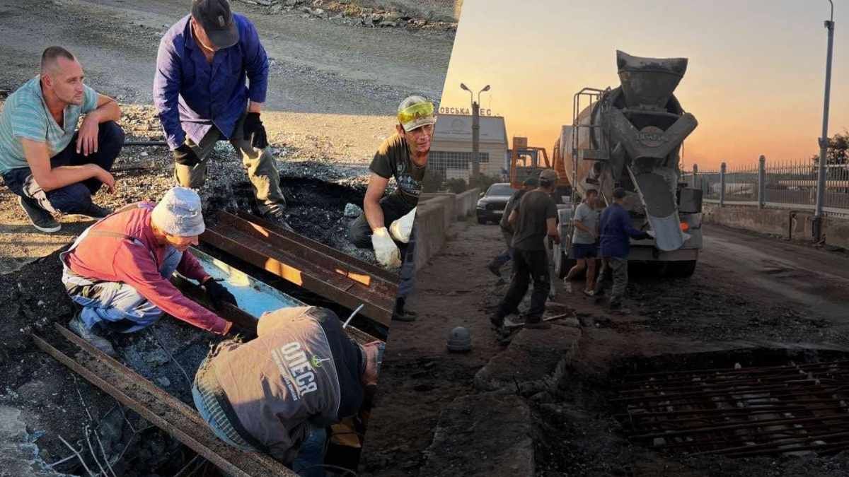 россияне ремонтируют мосты на Херсонщине - дороги разорваны россияне ремонтируют мосты на Херсонщине - дороги разорваны