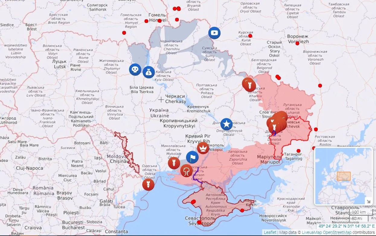 Карта бойових дій станом на 27 липня Карта бойових дій станом на 27 липня