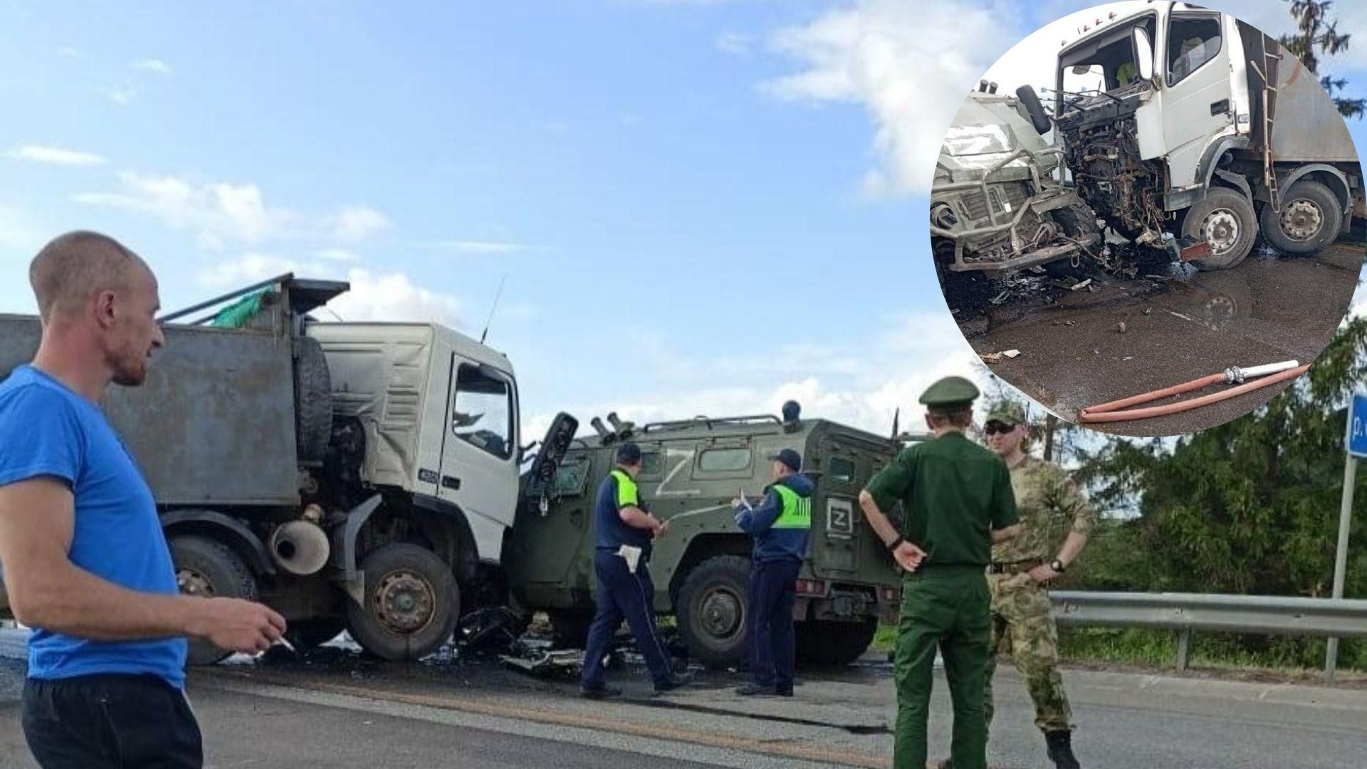 российская военная техника попала в ДТП