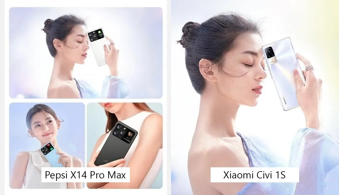 Порівняння реклами Pepsi X14 Pro Max та Xiaomi Civi 1S