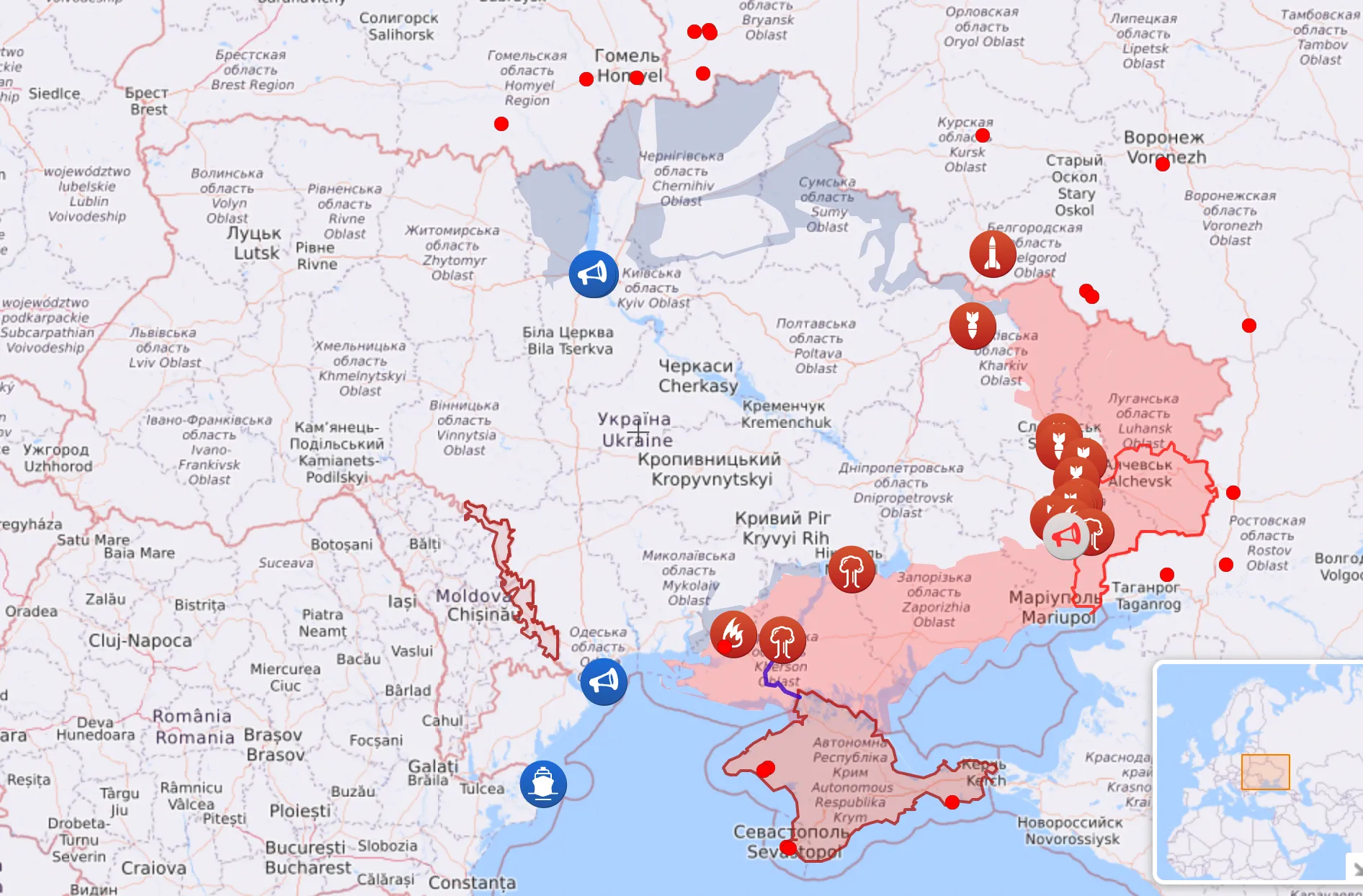 Карта бойових дій в Україні станом на 30 липня Карта бойових дій в Україні станом на 30 липня