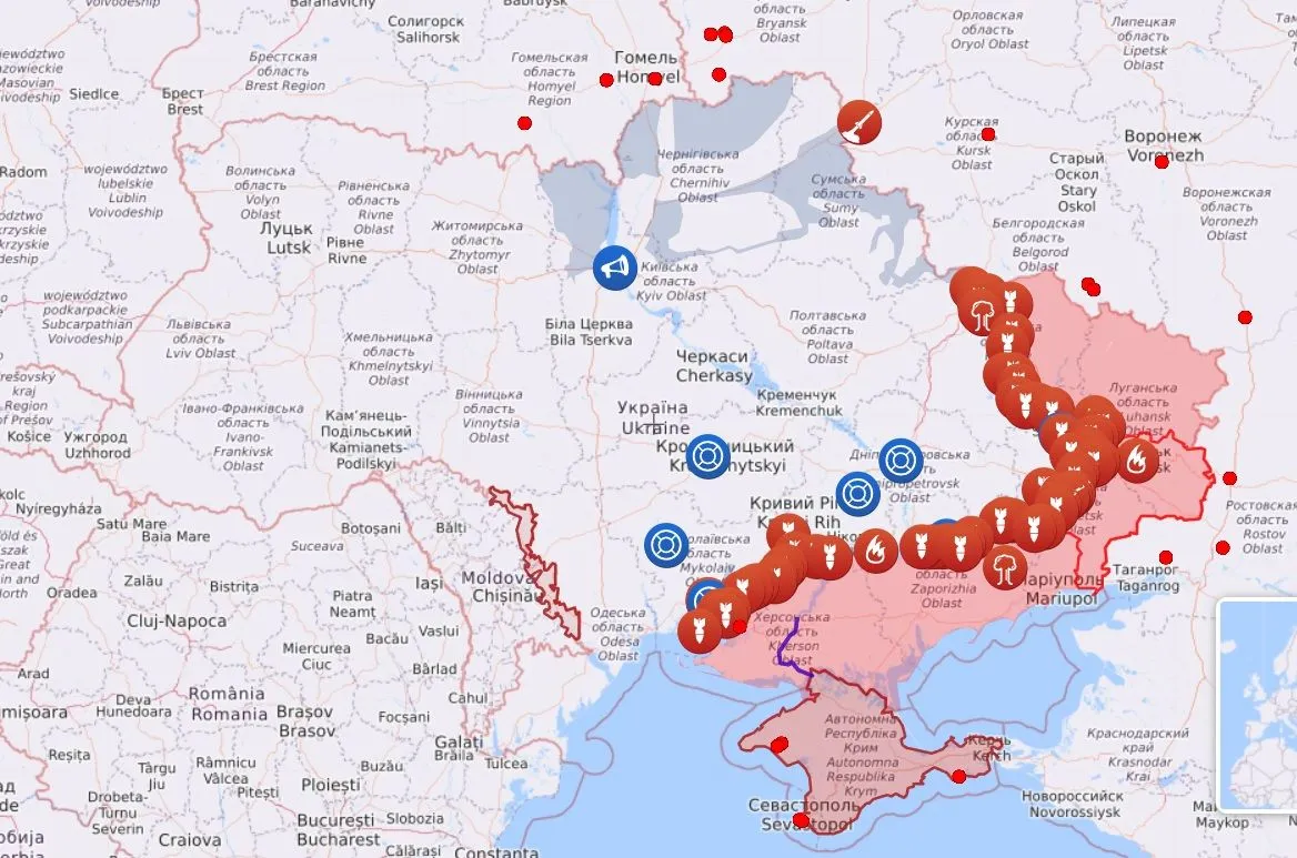 карта бойових дій 31 липня карта бойових дій 31 липня