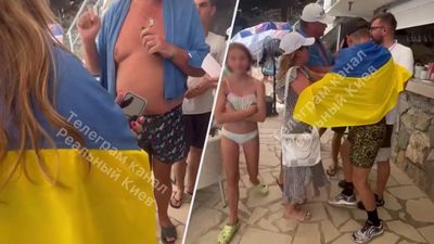 Киевлян выгнали из пляжного клуба в Черногории из-за украинского флага: возмутительное видео