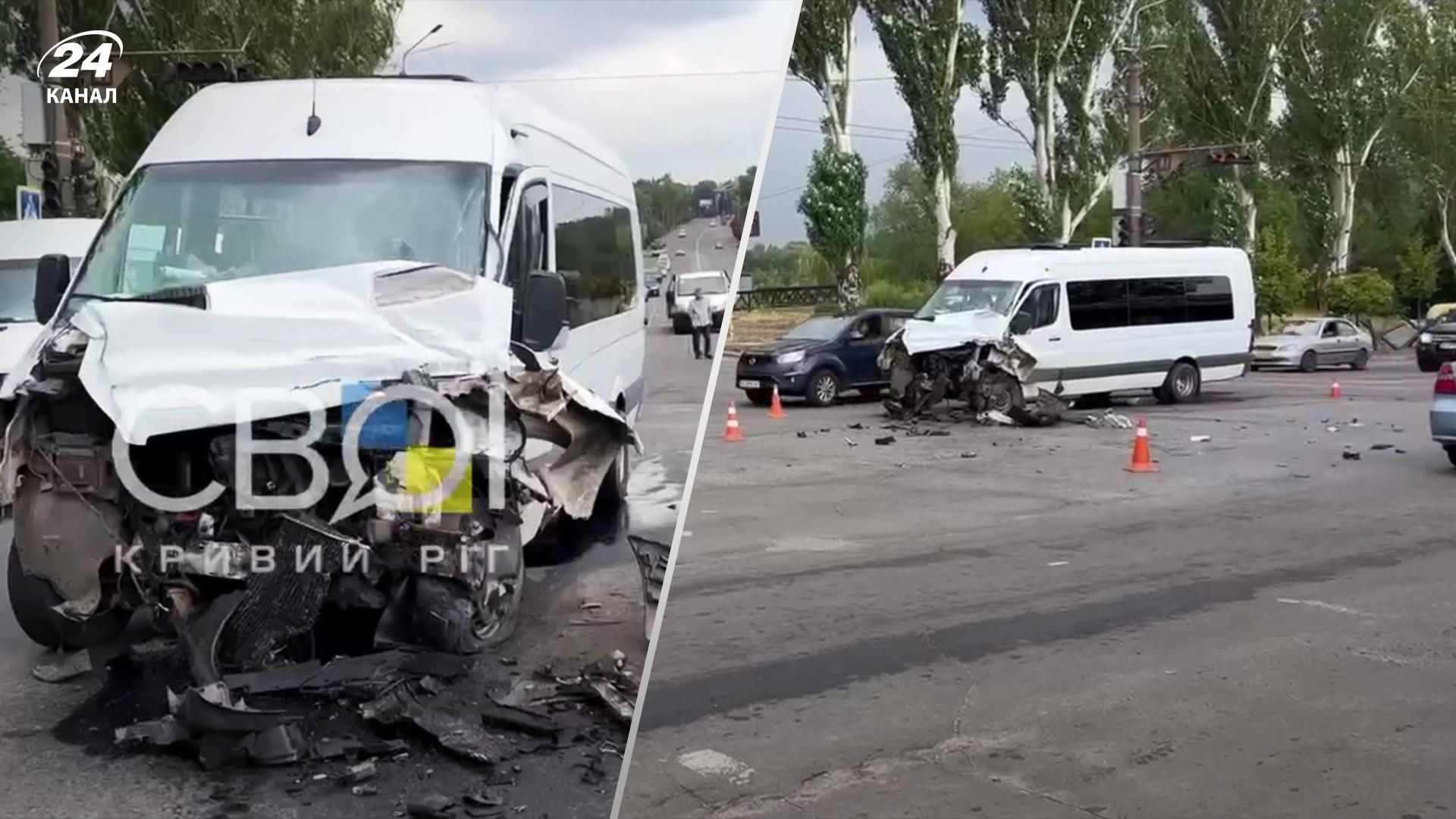 Аварія у Кривому Розі 01.08.2022 – зіткнулися вантажівка та маршрутка