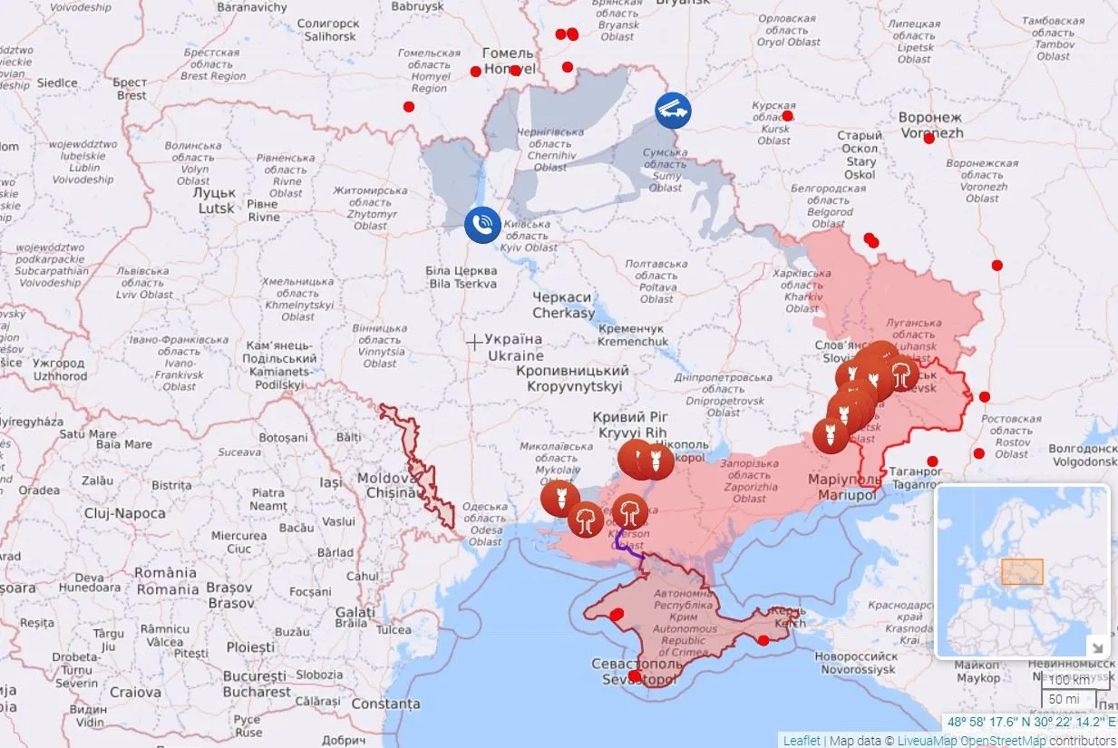 Карта бойових дій станом на ранок 2 серпня