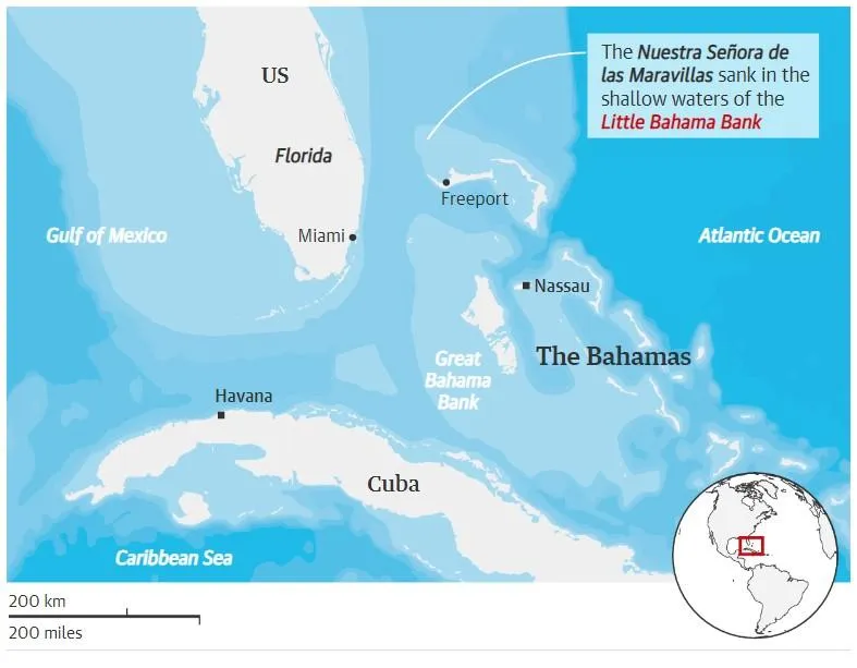 Місце аварії корабля Місце аварії корабля