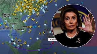 Самолет, в котором может быть Пелоси, повернул к Тайваню: Flightradar24 работает с перебоями