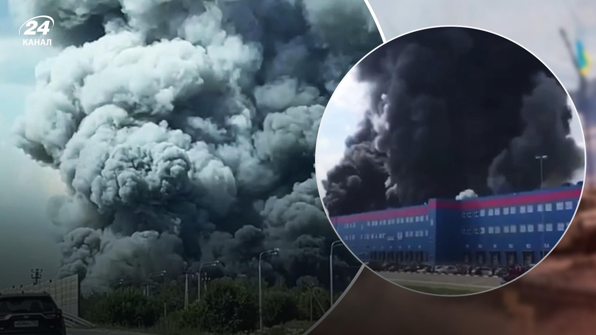 В подмосковье мощно воспламенился склад маркетплейса Ozon В подмосковье мощно воспламенился склад маркетплейса Ozon