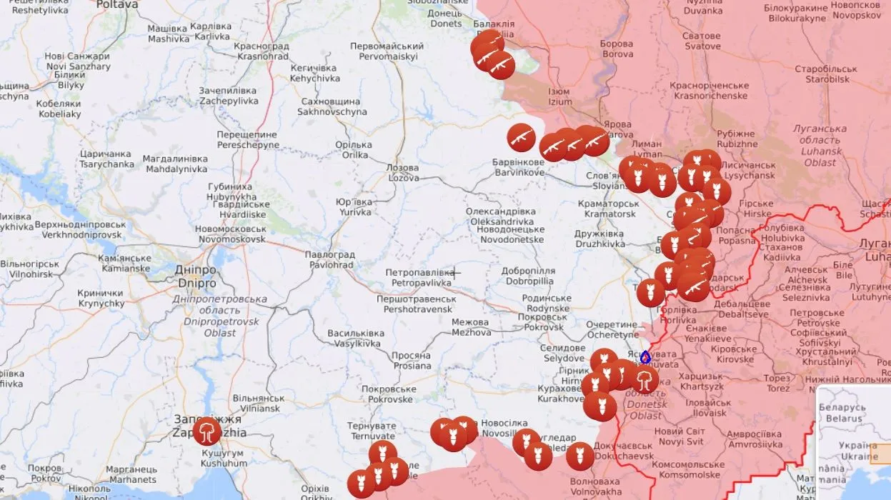 Карта боев на Донбассе Карта боев на Донбассе