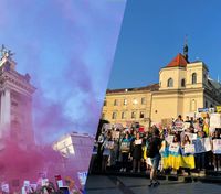 Рідні захисників "Азовсталі" провели мовчазну акцію в центрі Львова: промовисті фото