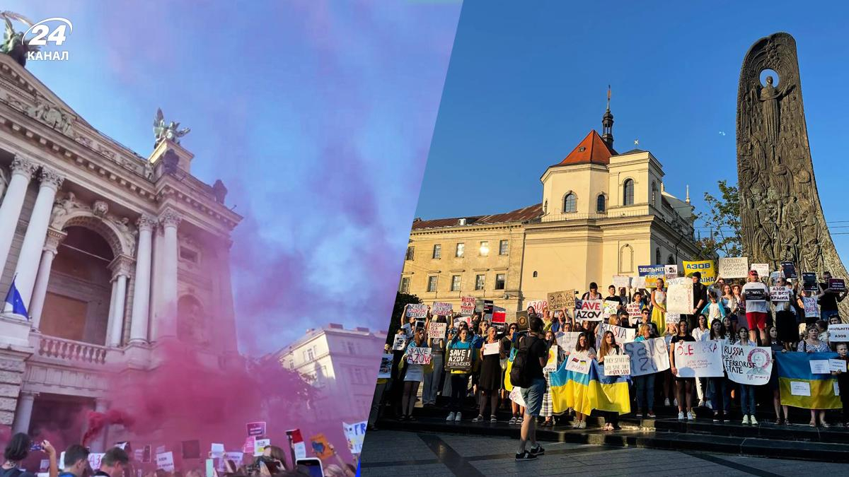 Акція захисників Азовсталі у Львові 